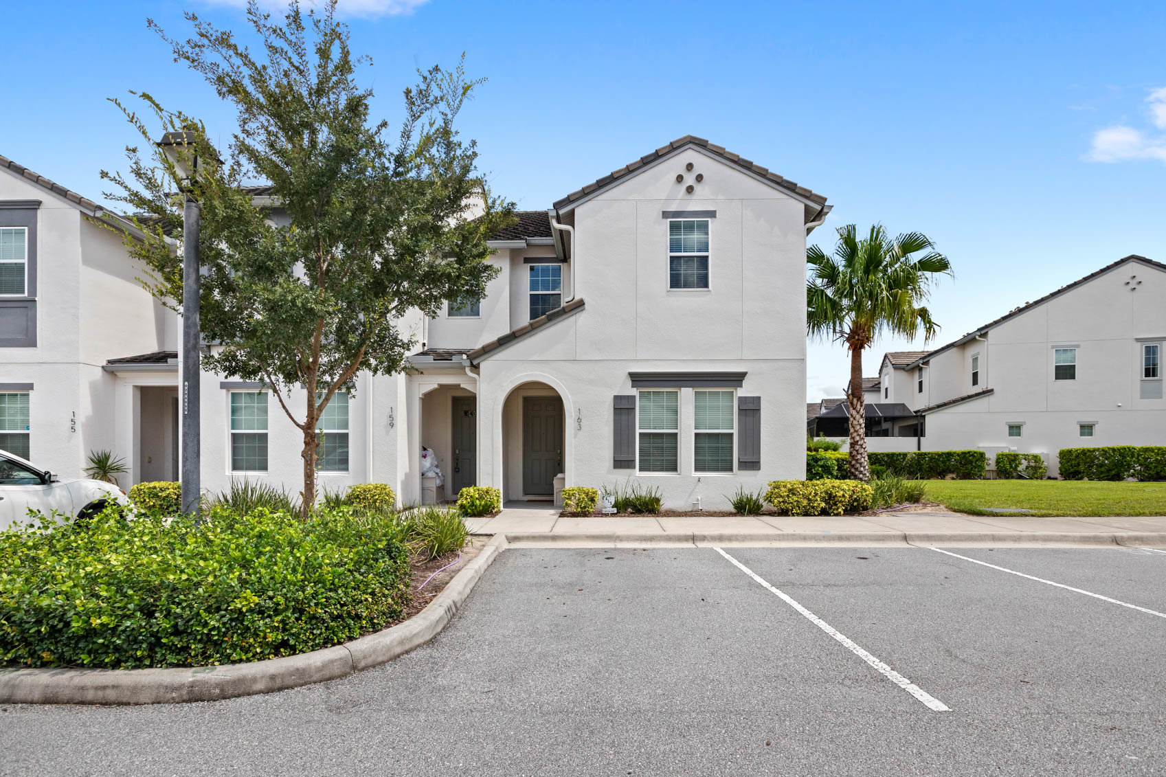 front of condo in condo community